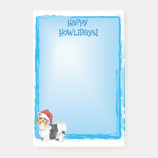 Happy Howlidays Biewer Terrier Post-it Notes ポストイット (正面)