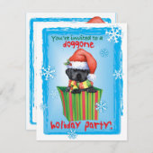 Happy Howlidays Black Lab 招待状 (正面/裏面)