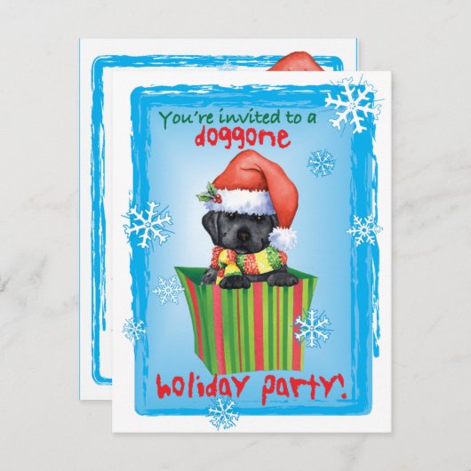 Happy Howlidays Black Lab 招待状 (正面/裏面)