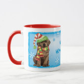 Happy Howlidays Chocolate Lab マグカップ (左)