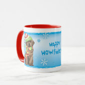 Happy Howlidays Chocolate Lab マグカップ (正面左)
