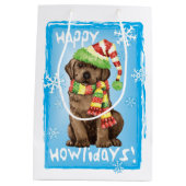 Happy Howlidays Chocolate Lab ミディアムペーパーバッグ (裏面)