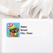 Happy Howlidays Chocolate Lab ラベル (インサイチュ)