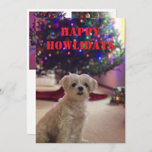 Happy Howlidays Christmas Card 招待状 (正面/裏面)