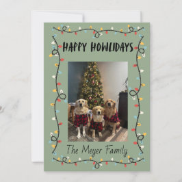 Happy Howlidays Christmas Lights Card シーズンカード