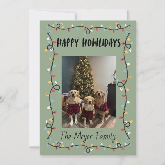 Happy Howlidays Christmas Lights Card シーズンカード (正面)