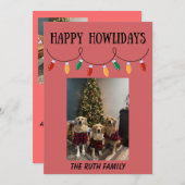 Happy Howlidays Christmas Lights Photo Card シーズンカード (正面/裏面)