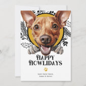 Happy Howlidays Cirneco dell'Etna Dogクリスマス シーズンカード (正面)
