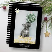 Happy Howlidays Dogをテーマにしたコーディネートパーソナライズされた 箔シーズンカード