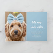 Happy Howlidays Dog 2 Photo Christmas Blue Modern カード (内部)
