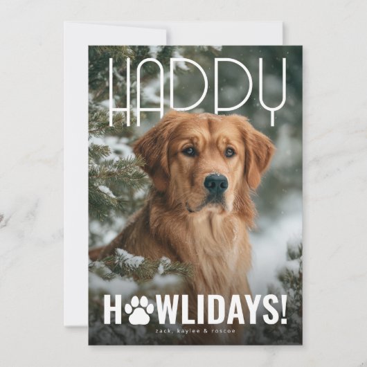 Happy Howlidays Dog Christmas シーズンカード (正面)
