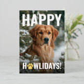 Happy Howlidays Dog Christmas 箔シーズンカード (立ち正面)