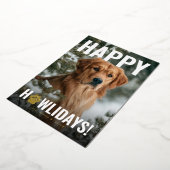 Happy Howlidays Dog Christmas 箔シーズンカード (回転した状態)