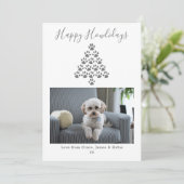 Happy Howlidays Dog Christmas Holiday Photo - Gray シーズンカード (スタンド正面)