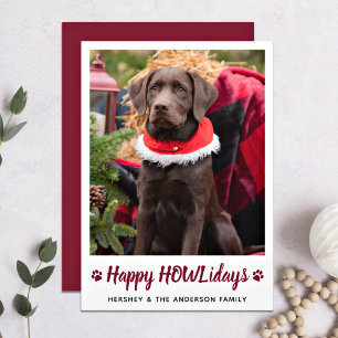 Happy HOWLidays Dog Lover Pet写真クリスマス シーズンカード