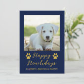 Happy Howlidays Dog Photo Chrimas シーズンカード (スタンド正面)