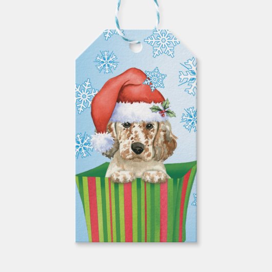 Happy Howlidays English Setter ギフトタグ (正面)