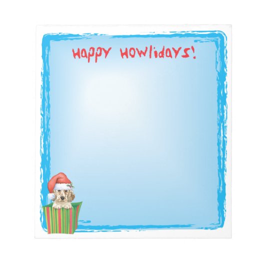 Happy Howlidays English Setter ノートパッド (正面)