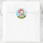 Happy Howlidays English Setter ラウンドシール (バッグ)