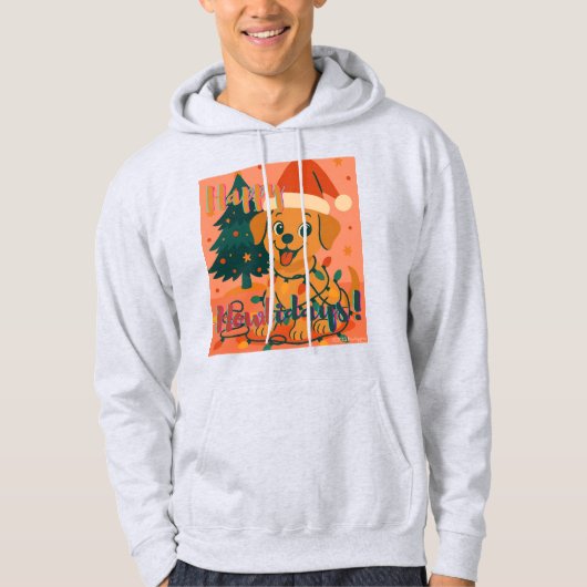 Happy Howlidays! Funny Santa Dog パーカ (正面)