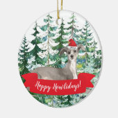 Happy Howlidays Greyhound イタリアン Dog Christmasまたは セラミックオーナメント (左)