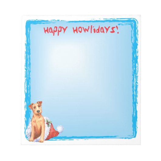 Happy Howlidays Irish Terrierメモ帳 ノートパッド (正面)