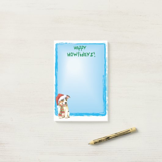 Happy Howlidays Jack Russell Terrier Post-it Notes ポストイット (デスク上)