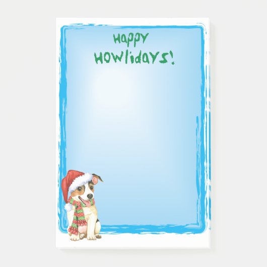 Happy Howlidays Jack Russell Terrier Post-it Notes ポストイット (正面)