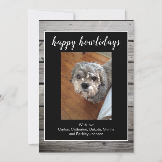 Happy Howlidays Pet Lover Holiday Photo Card シーズンカード (正面)