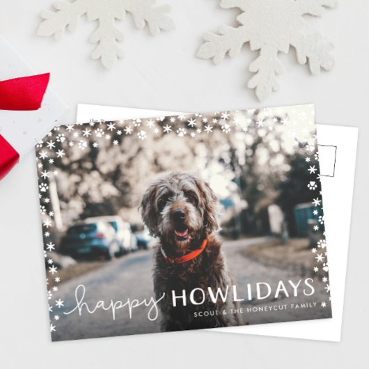 Happy Howlidays Pet Lover Holiday Photo Postcard シーズンポストカード