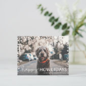 Happy Howlidays Pet Lover Holiday Photo Postcard シーズンポストカード (スタンド正面)