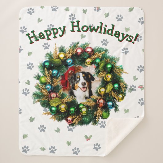 Happy Howlidays Photo Card シェルパブランケット (正面)