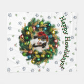 Happy Howlidays Photo Card フリースブランケット (正面(横))