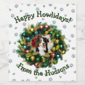 Happy Howlidays Photo Card ワインラベル (シングルラベル)