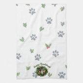 Happy Howlidays Photo Image キッチンタオル (縦)