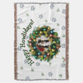 Happy Howlidays Photo Image スローブランケット (正面縦)