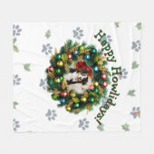 Happy Howlidays Photo Image フリースブランケット (正面(横))