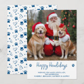 Happy HOWLidays Red Green Puppy Dog Pet Photo シーズンカード (正面/裏面)