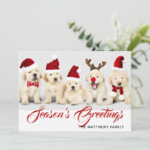 Happy Howlidays Season's Greetingsフォトクリスマス シーズンカード (スタンド正面)