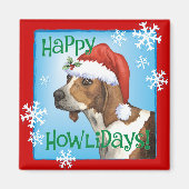 Happy Howlidays Treeing Walker マグネット (正面)