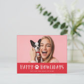Happy Howlidays with Photo | おもしろい犬 シーズンポストカード (スタンド正面)