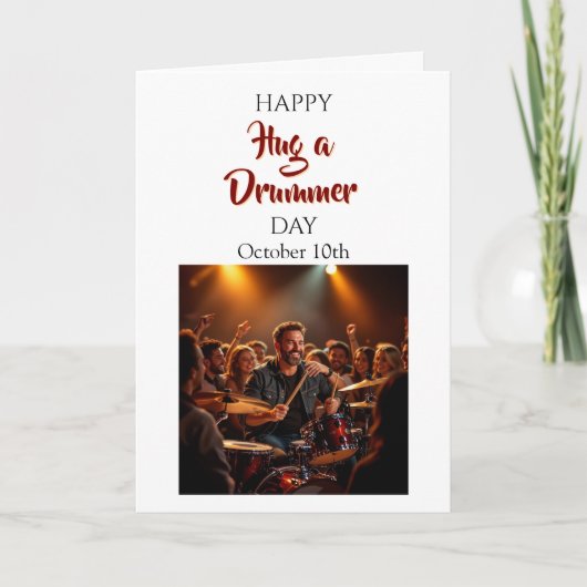 Happy Hug a Drummer Day | Funny Holidays カード (正面)
