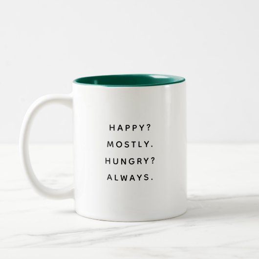 Happy Hungry Happy Humorous Coworker Mug ツートーンマグカップ (左)