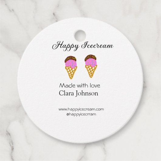 Happy Ice Cream add name websiteソーシャルメディア フェイバータグ (正面)