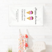 Happy Ice Cream add name websiteソーシャルメディア 横断幕 (インサイチュ)