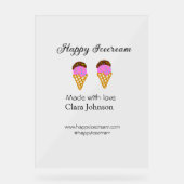 Happy Icecream add name website social media  アクリルサイン (正面)