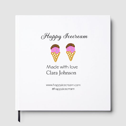 Happy Icecream add name website social media  ゲストブック (正面)