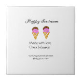 Happy Icecream add name website social media  タイル (正面)