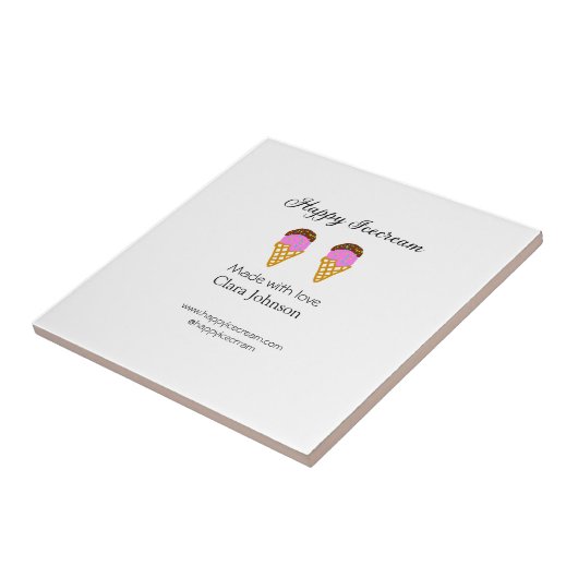 Happy Icecream add name website social media  タイル (側面)