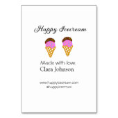 Happy Icecream add name website social media  テーブルナンバー (裏面)